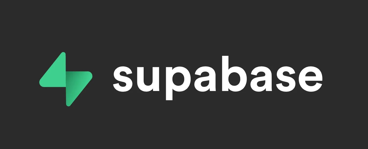 a black background with the words supabase and a green arrow